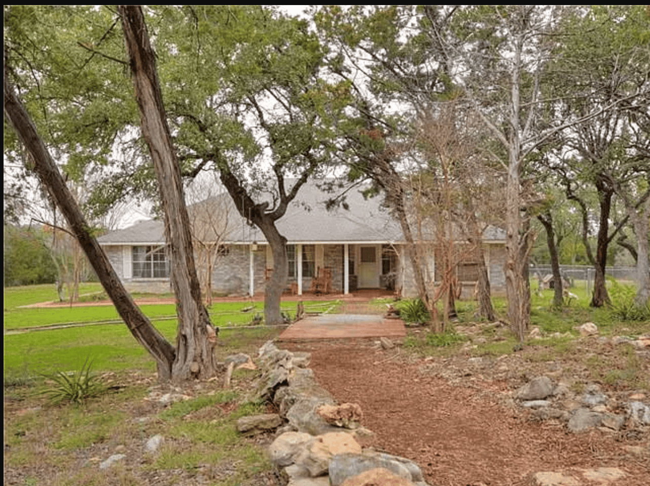 Rainbow Ranch house front exterior before renovation