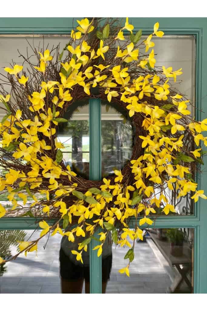 Spring yellow wreath on our front door.
MySimpaticoLife.com
