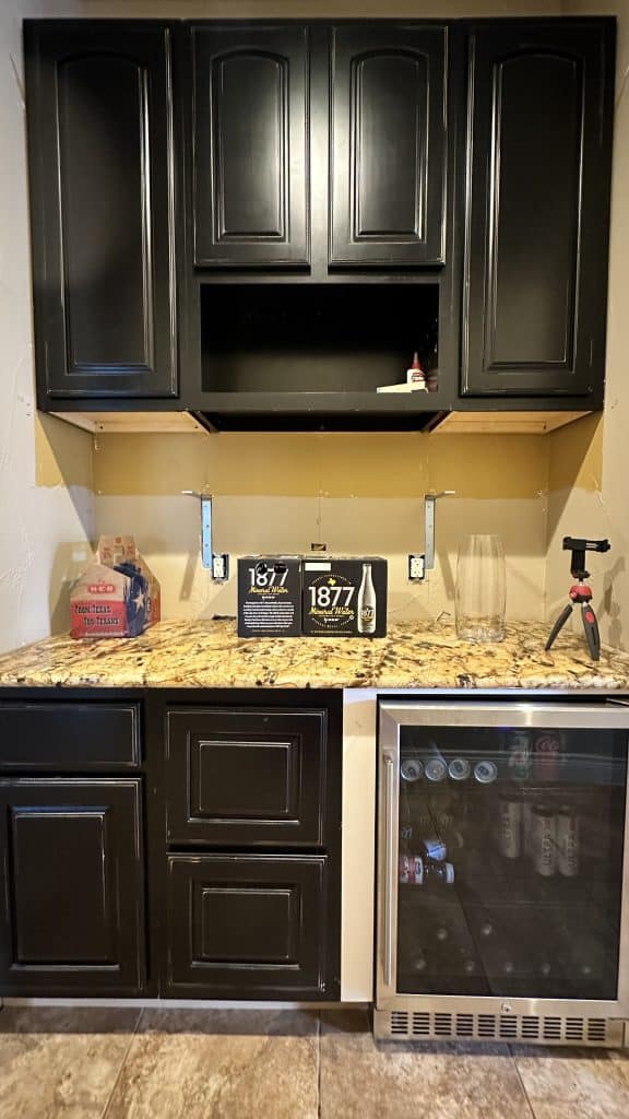 Progress on the coffee bar