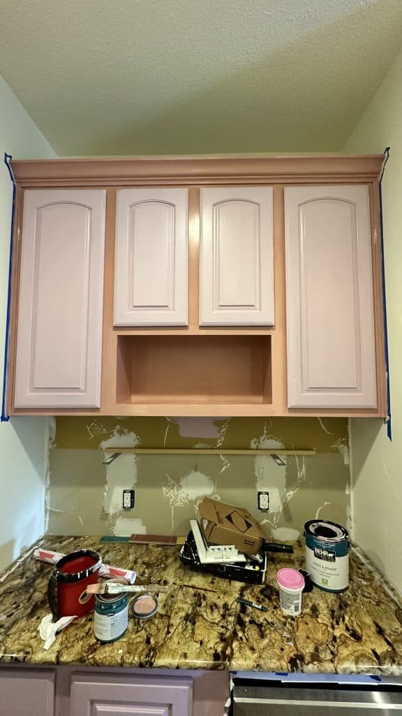 Another shade of pink for the cabinets