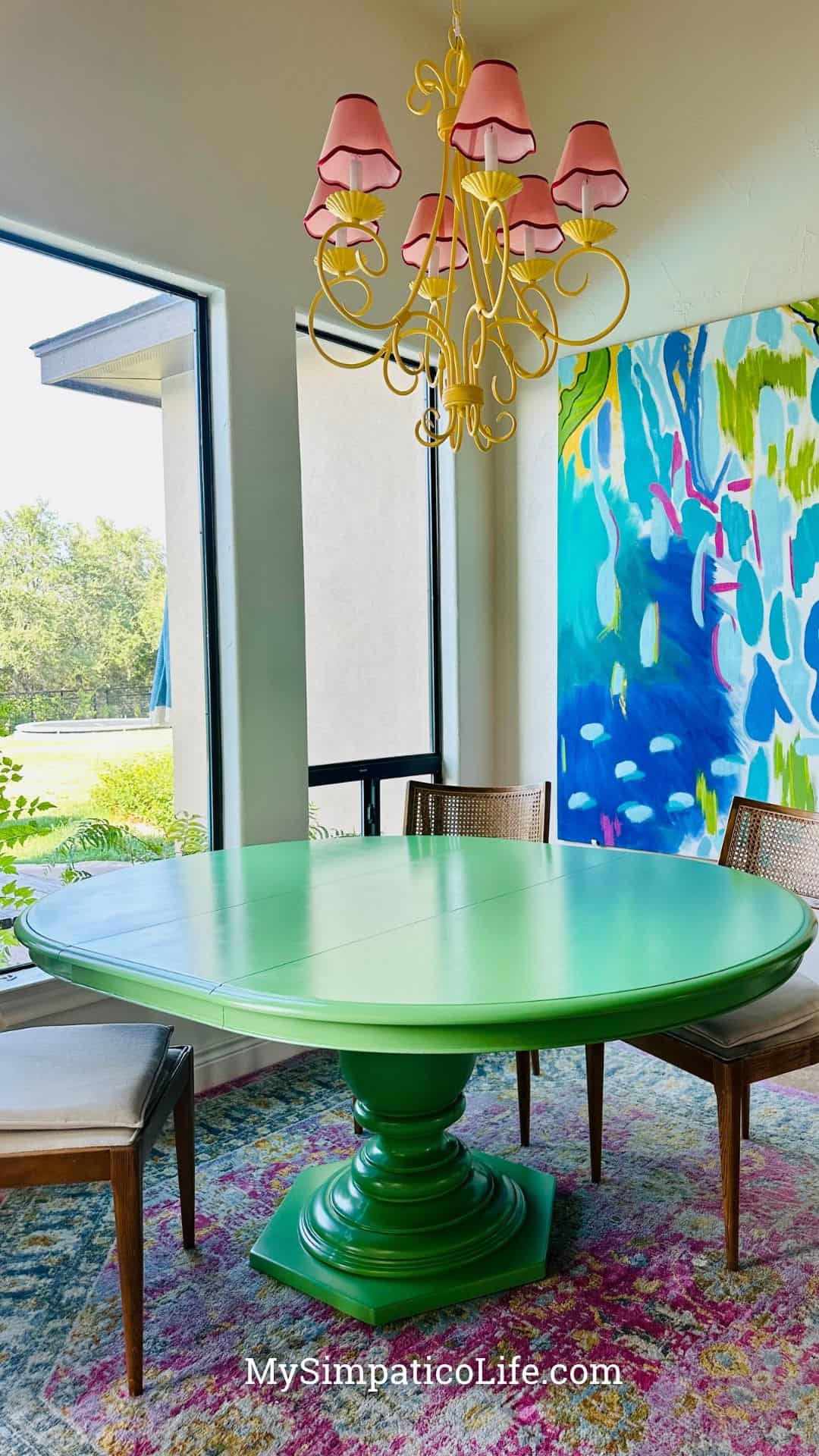 Green Dining Table | MySimpaticoLife.com