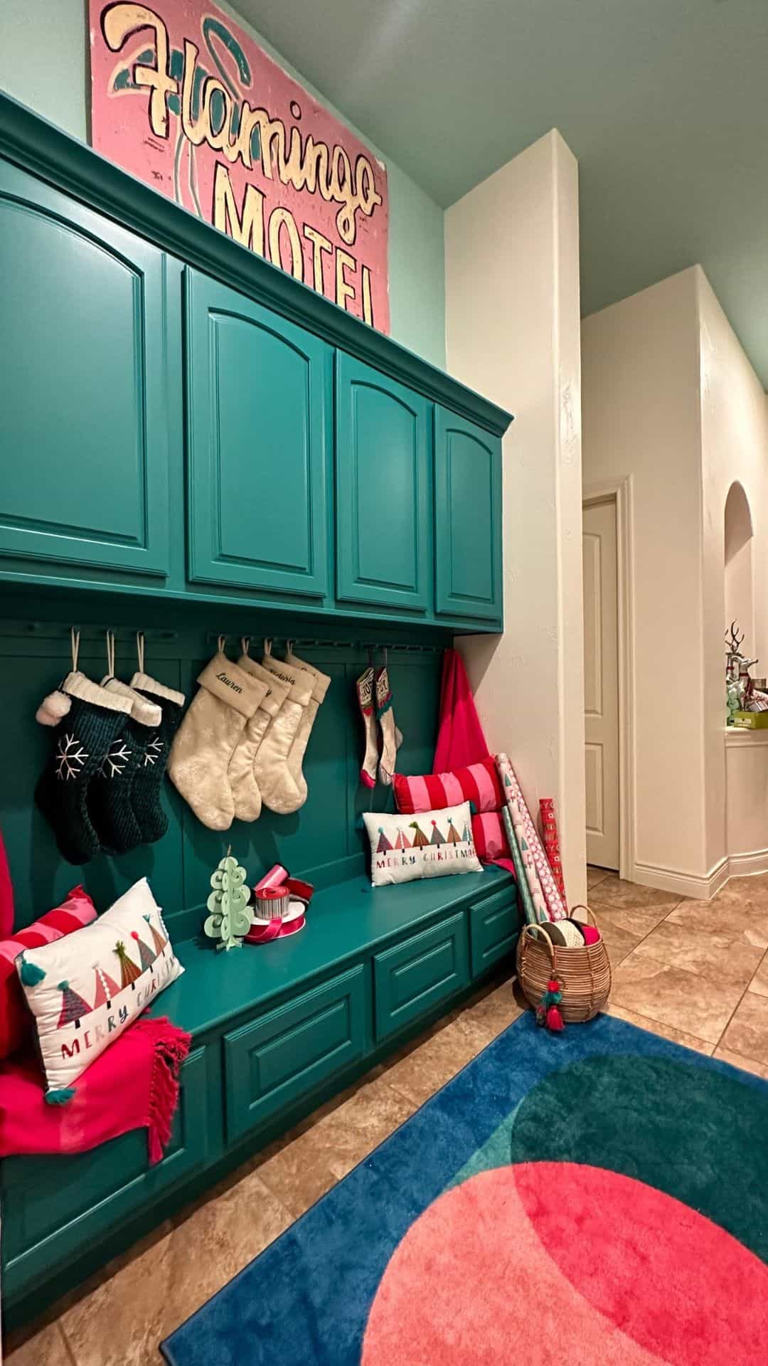 Hallway with a blue ceiling | MySimpaticoLife.com