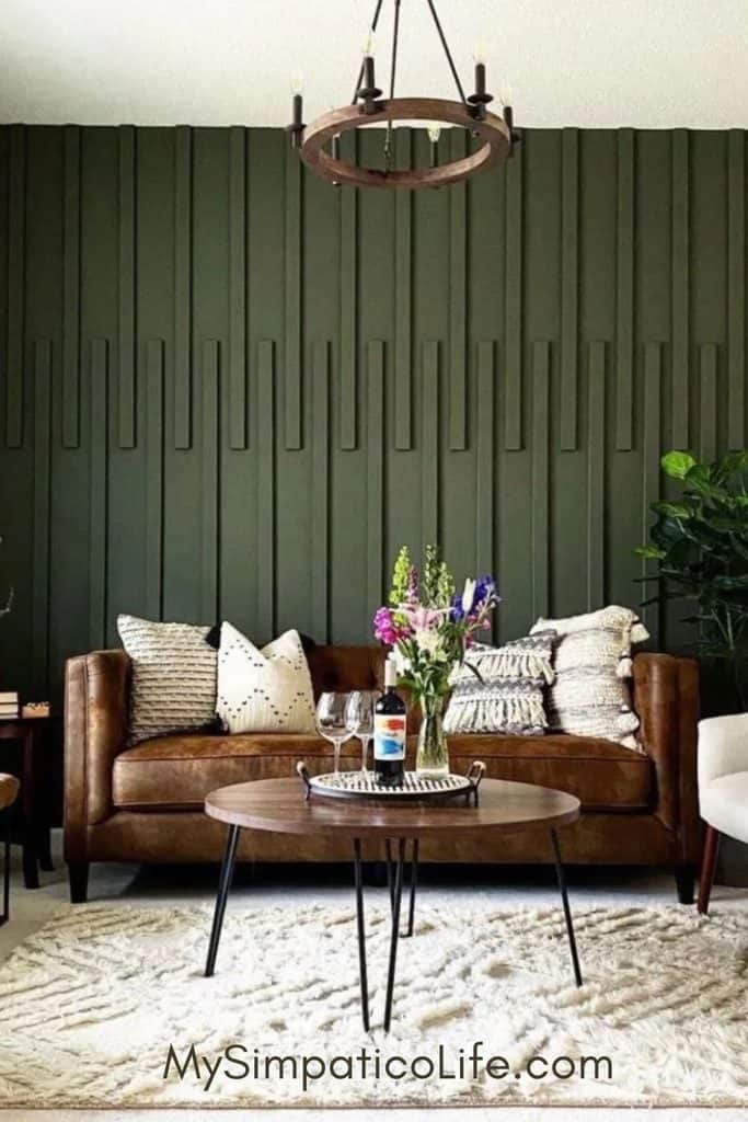 A Deep Green Accent Wall in a living room | MySimpaticoLife.com